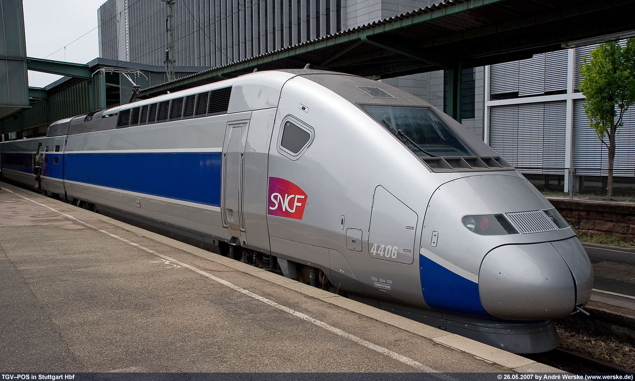 TGV-POS auf der TGV-Est-Strecke von Paris nach Frankfurt, Stuttgart und