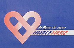 TGV-PSE-Züge, die in die Schweiz fahren, tragen die Aufschrift: "Linie des Herzens — Frankreich Schweiz"  © 19.07.2005 Andre Werske