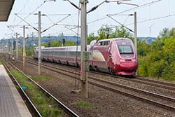 Thalys PBKA bei Köln Weiden West, Schnellfahrstrecke Köln – Düren.  © 14.08.2023 Andre Werske