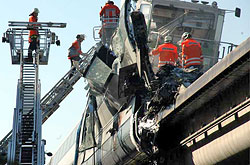 Transrapid-Unfall auf der TVE, © 09/2006 Wikipedia-Autor Jürgen Eden