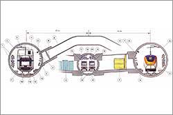 Schematischer Querschnitt durch den Eurotunnel. –  © Wikipedia-Autor Tambo