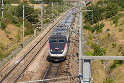 TGV PSE an der LGV Nord in der Nähe vom Gare TGV Haute Picardie.  © 14.09.2016 Andre Werske